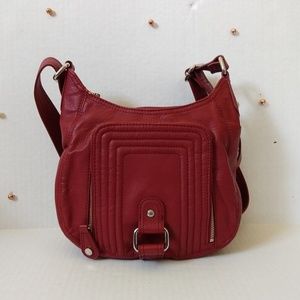 Dana Buchman Faux Leather Multi Pocket Zip Bag